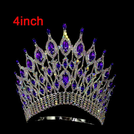 Miss Universe  Wedding Crown Queen Rhinestone Tiara Party Stage Show Hair Jewelry for Pageant