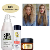 PURC Professional Keratin Hair Treatment Set Brazilian Hair Straightening Cream Smoothing Shampoo Magic Hair Mask Care