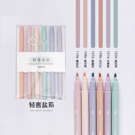 Soft Head Color Pen Color Pen Set Kawaii Highlighter Macaron Morandi Marker Pen Painting Art Notes Special School Supplies