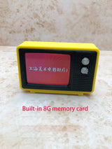 Retro Mini TV Television Watch Dollhouse Scene Model Miniature TV Model Toys Kitchen Furniture Playable video