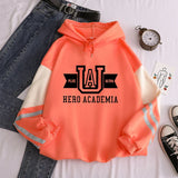 My Hero Academia UA Logo Anime Hoodies Simple Men Plus Size Streetwear Casual Warm Kangaroo Pocket Drawstring Sweatshirt