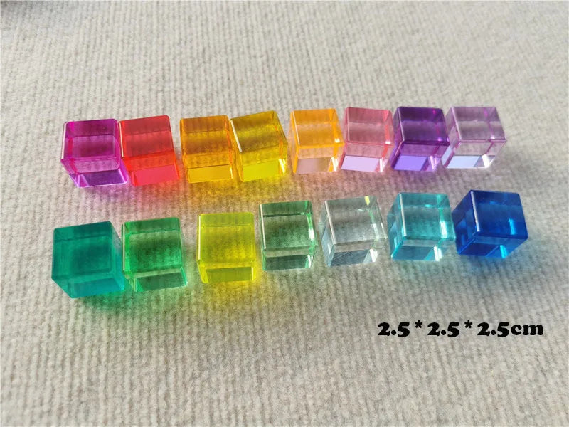 New Design Montessori Toys See Through Rainbow Lucite Stacking Blocks Acrylic HighTransparent for Kids Open Play