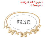 Belly Chain Aesthetic Sexy Fashion Vintage Butterfly Link Body Chain Waist Chain Summer Beach Women Bikini Fashion Body Jewelry