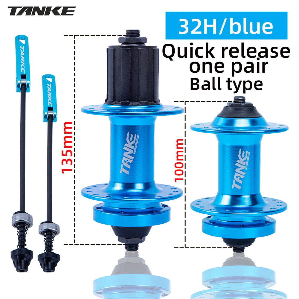 TANKE 32 Holes MTB Bike Hub 5 Colors Steel Beads Ball Quick Release 135mm Disc Brake Bicycle Hub Cube For HG 8 9 10 11 12 Speed