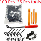 Car Push Retainer Clips Auto Fasteners Assortment Nylon Bumper Fender Rivets with 10 Cable Ties and Fasteners Remover Toyota GM