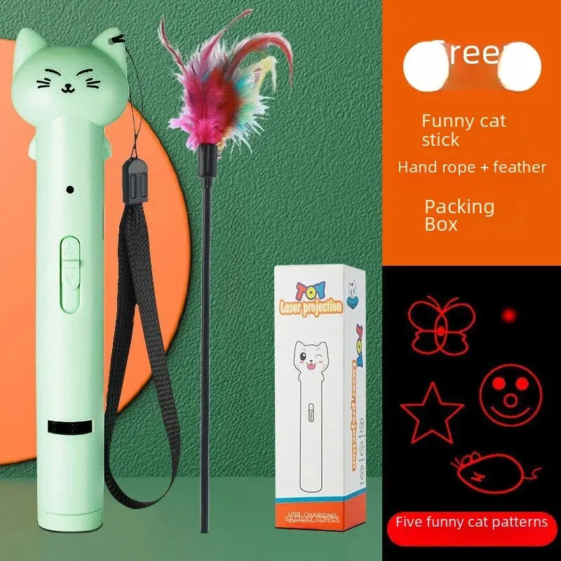 Usb Rechargeable Laser Cat Toy Infrared Light Laser Pattern Projection Cat Mint Toy Pet Supplies Scratching