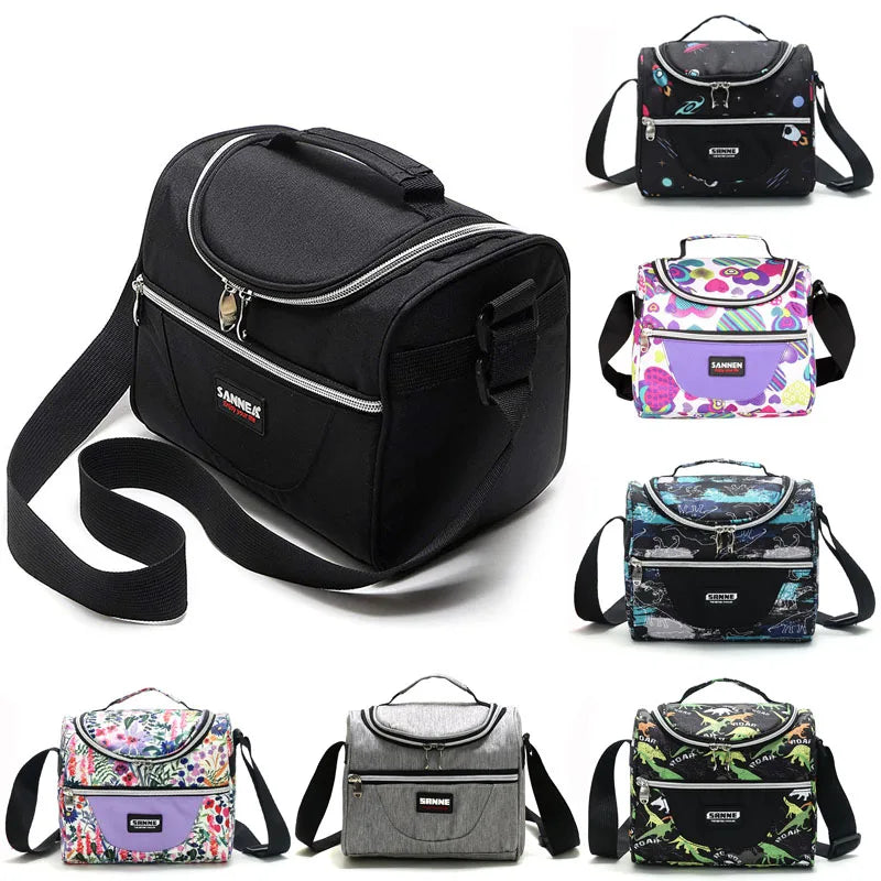 kids Insulated Lunch Box For Girls Outdoor Cooler Bag Winter Summer Food Fresh Storage Bag Women's Thermal Food Holder Bag 7L