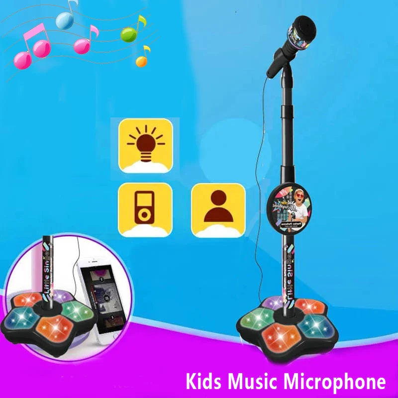 Kids Microphone with Stand Karaoke Song Machine Music Instrument Toys Brain-Training Educational Toys Birthday Gift for Girl Boy