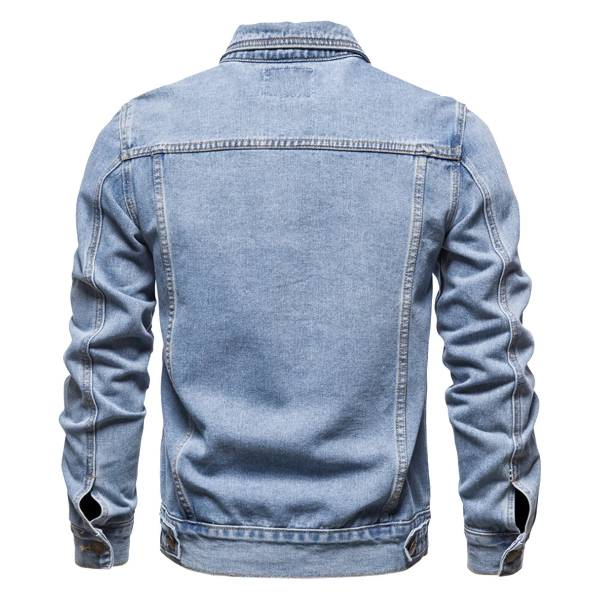 Men'S Workwear Long-Sleeved Lapel Denim Jacket Fashionable Loose Multi-Pocket Jacket Outwear Casual Soft Coat Chaquetas Hombre