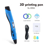 Creative 3D Drawing Pen by SUNLU - SL-300A with Dual Temperature Settings for Kids and Adults, Compatible with PLA/ABS/PCL Filaments