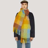 2023 New Men Women Cashmere Scarf Thicked Warm Blanket Colorful Plaid Long Tassels Soft Shawls Neck Wraps Scarves