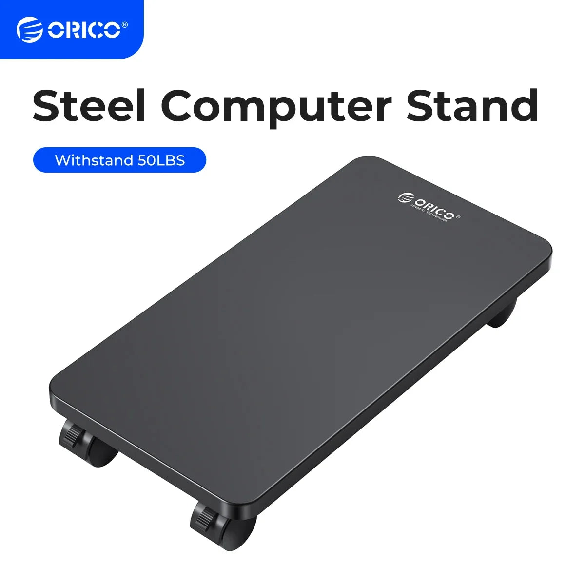 ORICO Steel Mobile CPU Stand Computer Tower Stand Holder Carts with Locking RollingCaster Wheels for Floor Carpet Gaming PC Case