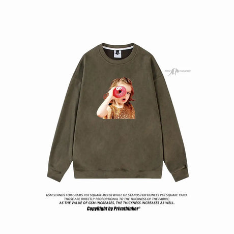 Quality Suede sweatshirts Men Loose Cute Girl Graphic Pullovers Autumn Hoodies Harajuku Oversized Brand Unisex Tops