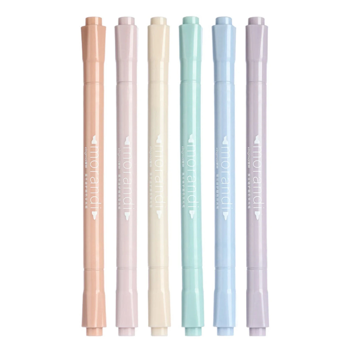 6 Colored Highlighters Drawing Pens Double-ended Highlighter for School Office Supplies Use