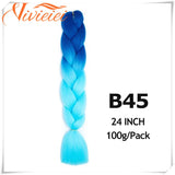 6 Pcs 24” Synthetic Braiding Hair Pink Jumbo Braids Hairstyles Purple Blue Blonde Ombre Hair Extensions For Women 100G/Pack