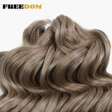 FREEDOM Deep Wavy Twist Crochet Hair 16 Inch Synthetic Curly Crochet Braids Hair High Temperature Fiber Braiding Hair Extensions