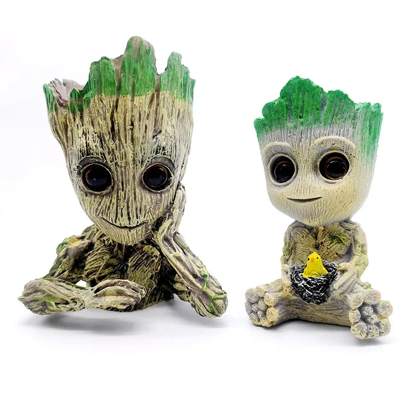 Cute Tree Man Figurine Aquarium Decoration With Air Bubble Driftwood Statue Multifunction  Fish Tank Background Ornament Shelter