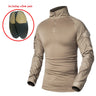 Men Combat Work Clothes Long Sleeve Tactical Elbow Pads Uniform Cotton Military CP Camouflage Shirt Man T Shirts