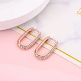 Rose Gold Hoop Earrings For Women 925 Silver Original Pave CZ Heart Ciecle Star Moon U Shape Earrings Luxury Wedding Jewelry