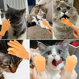 Mini Pet Cats fun Toy Small Gloves Cat finger Sleeve Hand Model Silicone Small Gloves Pet Massage Tools Cat Toy Halloween Gift