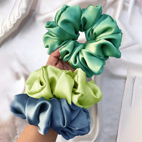 4Pcs/3Pcs Oversized Scrunchie Big Rubber Hair Tie Set Solid Stain Elastic Hair Bands Girl Ponytail Holder Super Hair Accessories