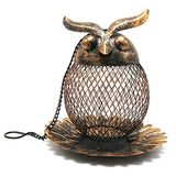 New Outdoor Hanging Wrought Iron Owl Bird Bird Feeder Garden Backyard Decoration Bird Cage Accessories Gift