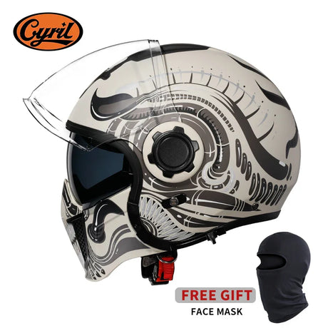 Full Face Open Face Motorcycle Helmet Double Lens Modular Helmet DOT ECE APPROVED CYRIL OP12A Man Woman Retro Moto Helmet