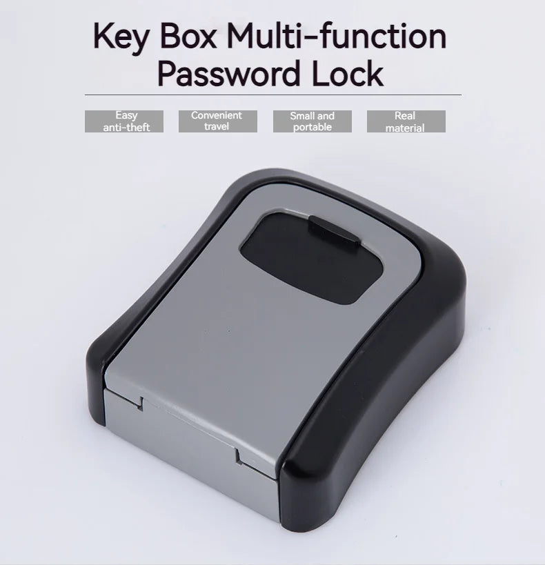 Wall Mount Key Lock Box 4 Digit Password Code Security Lock No Key for Home Office Key Safe Secret Storage Box Organizer