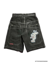 Hip Hop Pocket Baggy Denim Harajuku JNCO Mens Shorts Y2K Gym Shorts Women 2024 New Gothic Basketball Shorts Streetwear