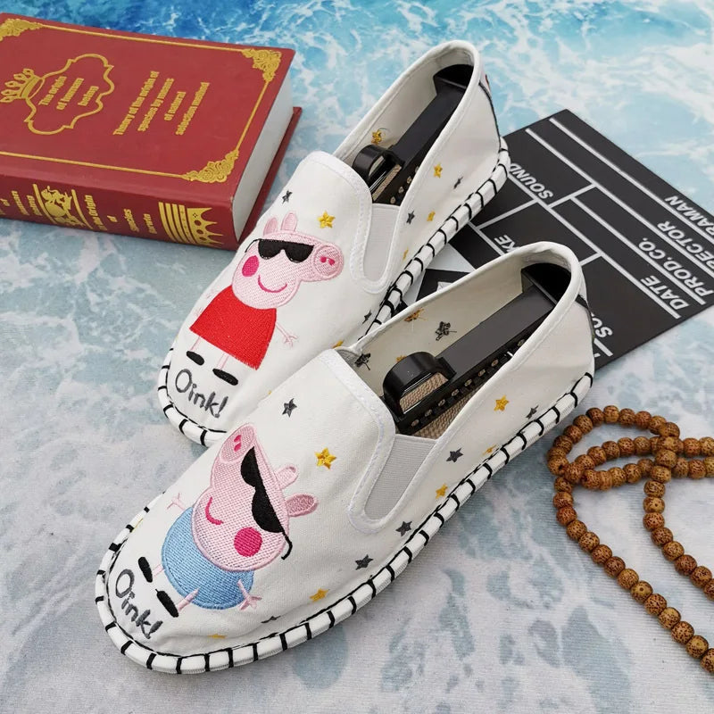 Old Beijing Cloth Shoes Embroidery Flower Social Guy Male Moccasin-Gommino Student Casual Shoes Fashion National Chinese Style