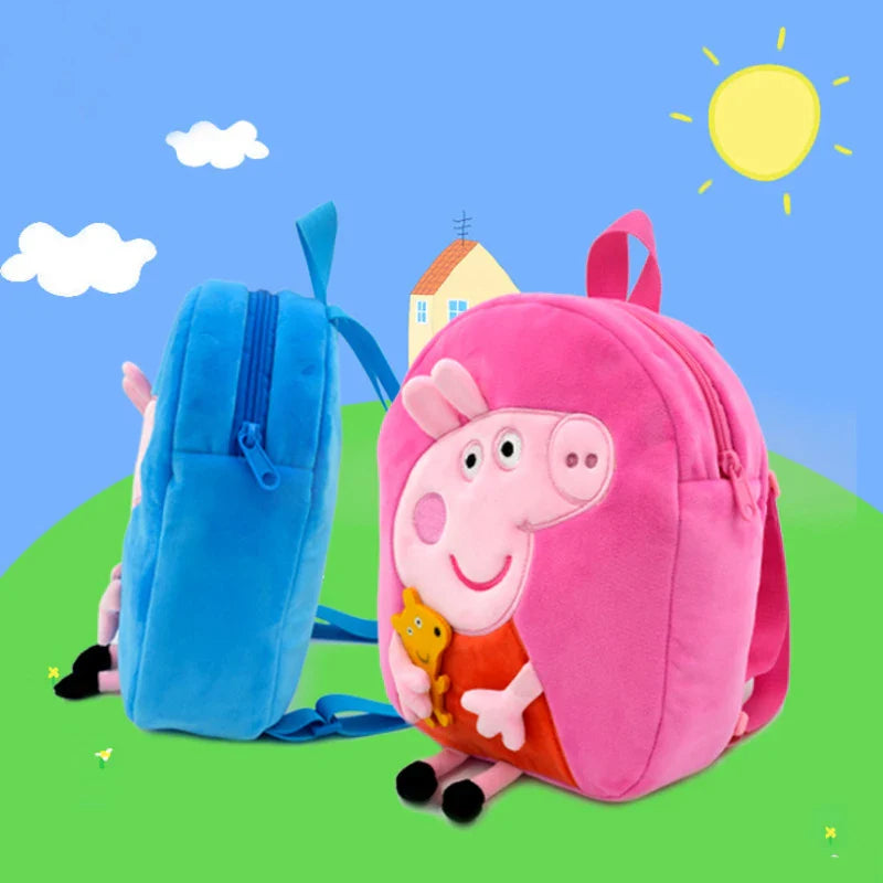 Peppa Pig Child Plush Backpack George Kindergarten Backpack Cartoon Shoulder Bag Girls Birthday Gifts Toys Toddler School Bags