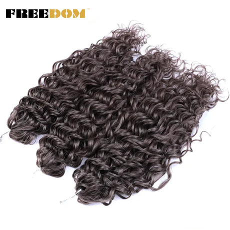 FREEDOM Synthetic Deep Wavy Twist Crochet Hair Afro Curly Hair Crochet Braids Hair Extensions For Women High Temperature Fiber