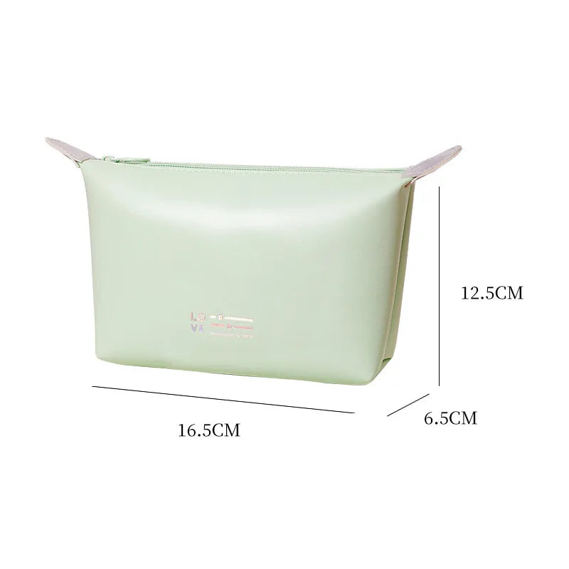 FUDEAM Fashion Leather Portable Women Travel Storage Bag Toiletries Organize Waterproof Cosmetic Bag Portable Female Make Up Bag