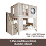 Modern High And Low Kids Bed With Ladder Cabinet Safety Fence Bunk Bed  Multifunctional Solid Wood Children Bed For Boy And Girl