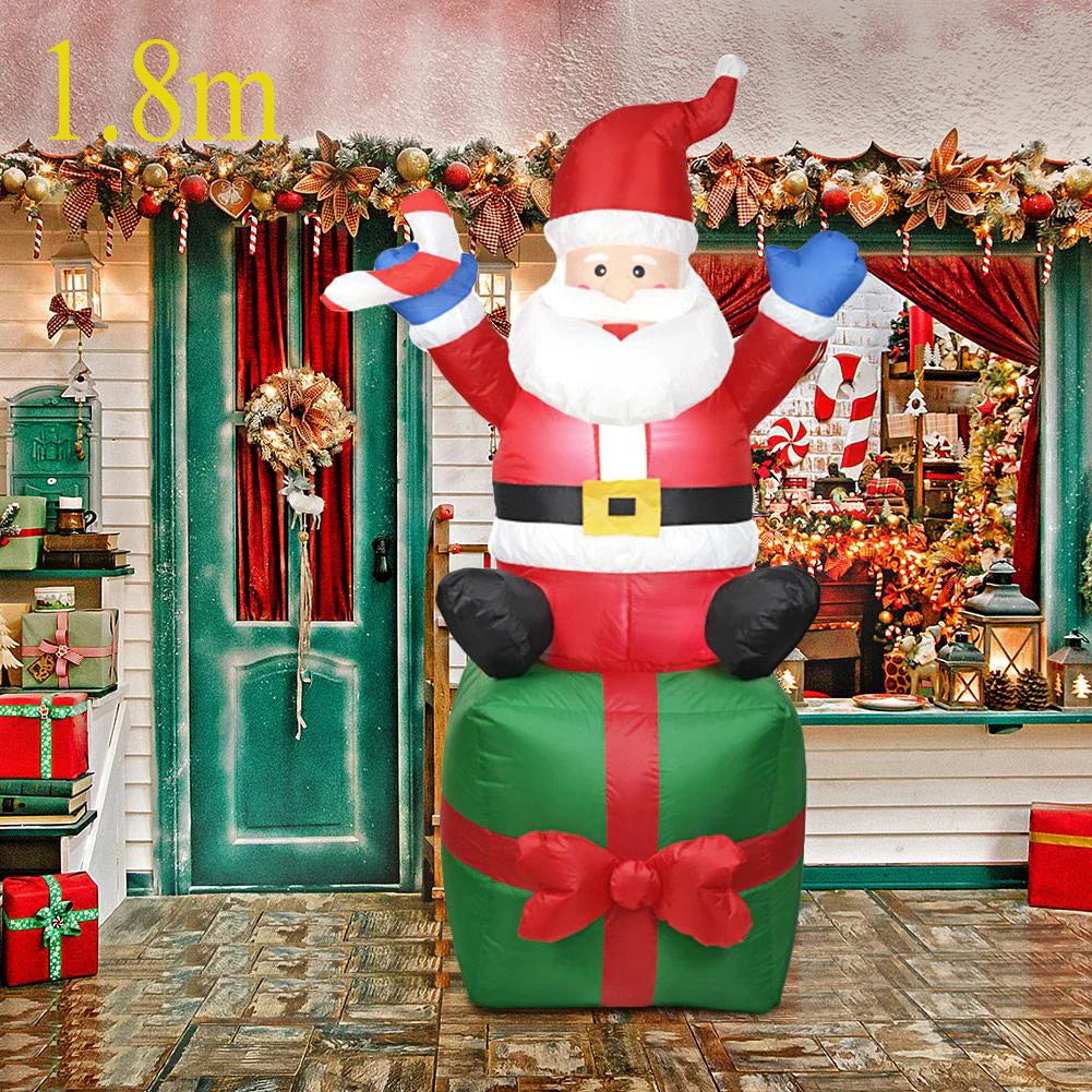 Christmas Inflatable Decoration Toy Built-in LED Lights Inflatable Model Outdoor Ornament Xmas Party New Year Garden Decor