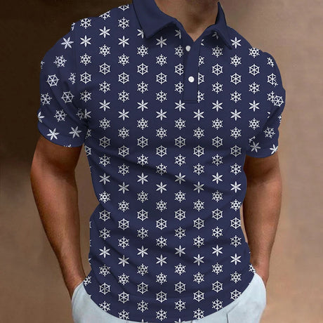 Fashion Men's Polo Shirt Short Sleeve Anchor Pattern T-Shirt 3D Icon Printed Polo Shirts Tops High Quality Tees Men Clothing 6XL