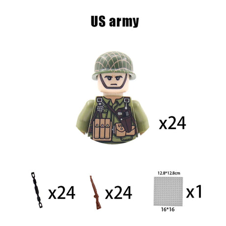 New WW2 Military Building Block Germany US British French Soviet Italian Action Figure Soldier Army Weapon Bricks Kids War Toys