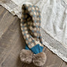 deer jonmi Korean Style New Winter Children Plaid Printed Scarves Pompon Patchwork Toddlers Kids Knitted Warm Shawl