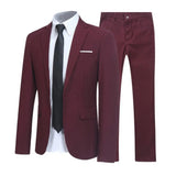 1 Set Trendy Men Blazer Pants British Style Men Suit Set Turndown Collar One Button Lapel Suit Set  Streetwear