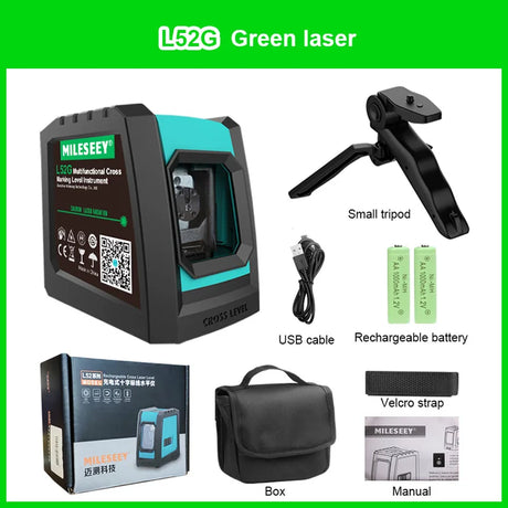 MiLESEEY 2 Lines Laser Level L52R L62 360 Laser Level L6 Green nivel Laser with Battery and Tripod лазерный уровень