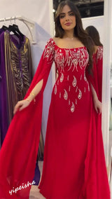 Yipeisha Sparkle Square A-line Floor Length Es Rhinestone Vertically Chiffon Customized Dresses Saudi Arabia