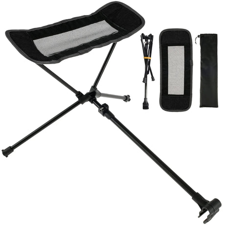 Outdoor Portable Folding Chair Footrest Aluminium Alloy Retractable Rest Bracket Chair Stool Foot Rest for Camping Fishing BBQ