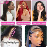 250 Density Human Hair Lace Frontal Wig Real Bleached Small Knots Straight 13X4 Transparent Lace Front Wig Brazilian Remy Wigs