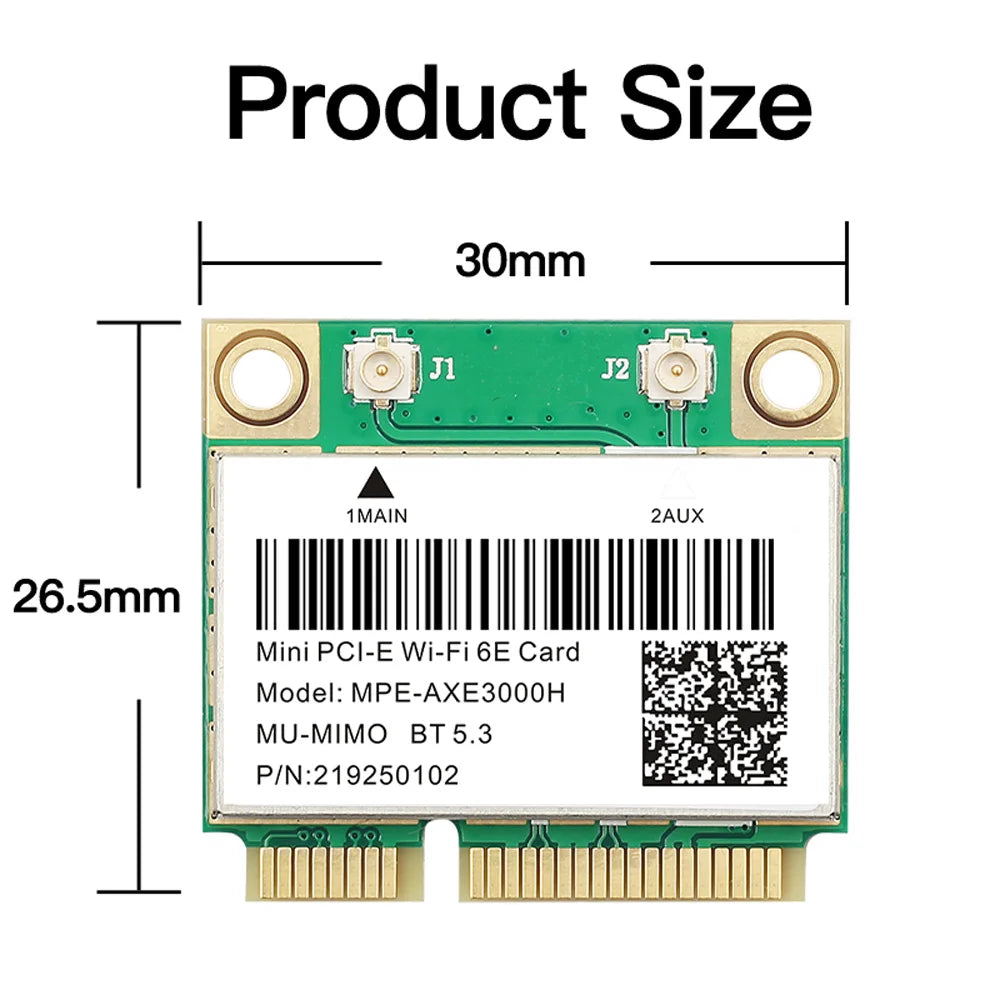 WiFi 6E AX210HMW Mini PCI-E Wifi Card Bluetooth 5.3 For Intel AX210 Network Card Wifi 6 AX200 802.11AX Wireless Adapter