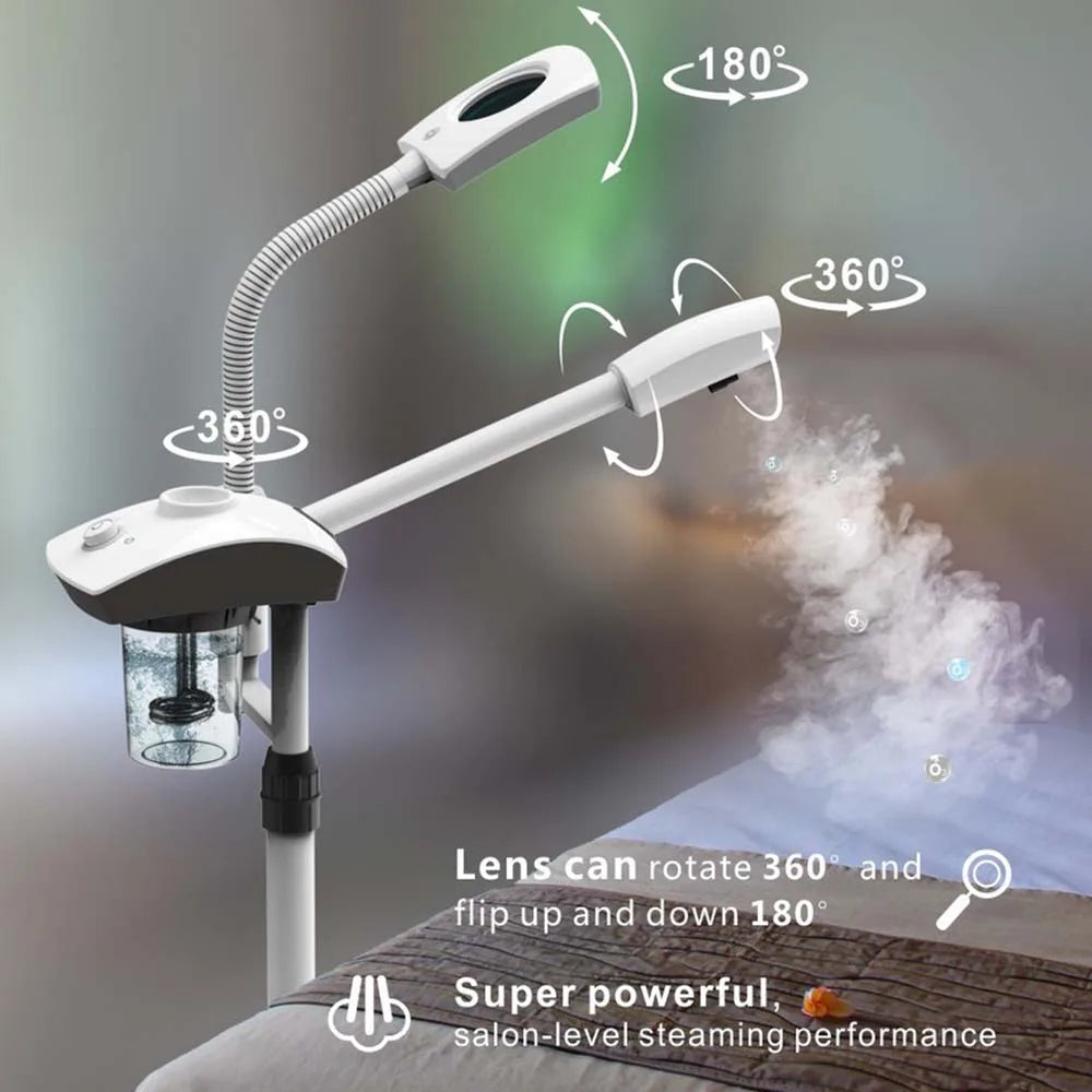 220v Facial Steamer Nano Ionic Face Steamer with 360° Rotatable Sprayer Facial Steamer for Personal Care Use at Home or Salon