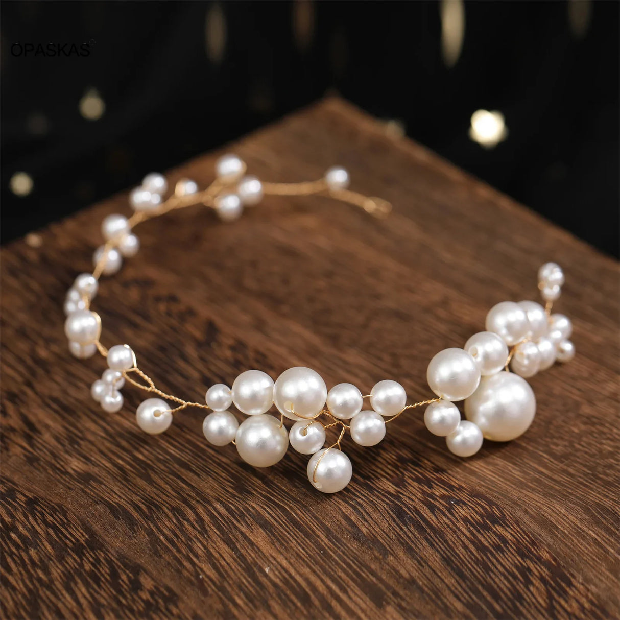 Bridal Sweet Headband Headpieces Banquet Pearls Headdress Simple Chain Hair Vine For Banquet Wedding Masquerade Hair Jewelry