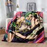 Anime JoJo's Bizarre Adventure Stone Ocean flannel Blanket Throw blanket Warm Sofa bed  children and girls Gift s