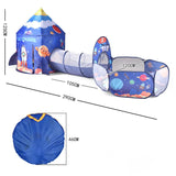 3 in 1 Portable Rocket Children's Tent Toys Camping Tent Kids Ball Pool  for Children Play House Crawling Tunnel Pop-up Tent