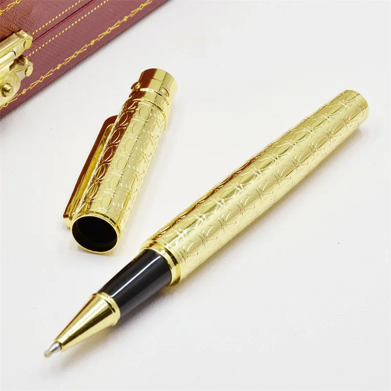 MOM Ca Santos De Rollerball Ballpoint Pens Writing Stationery Luxury Office Gift With Unique Carving Metal Dark Green Silver