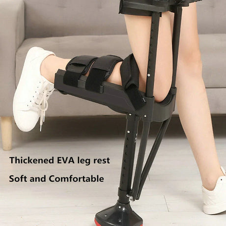 Single Leg Telescopic Walking Aid Support-Free Walking Aids Knee Walker Stick Hands Free Crutch Leg Knee Mobility Support